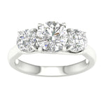 white gold ring with three diamonds