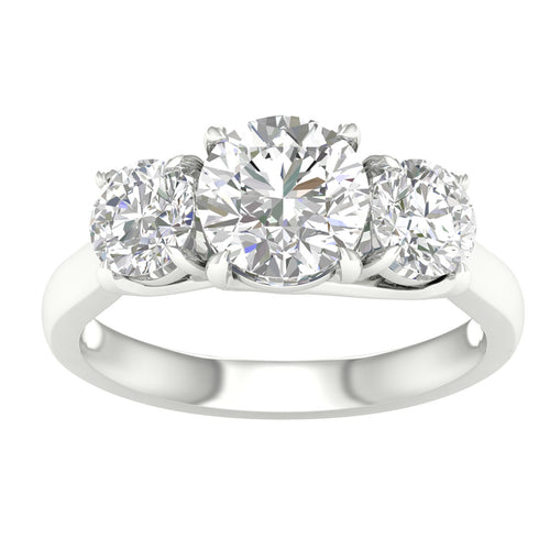 white gold ring with three diamonds