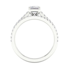 Conjunto nupcial de diamantes cultivados en laboratorio de 14 quilates y 1,50 quilates con certificación