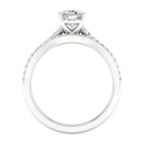 14K 1.40ct Oval Lab Diamond Bridal Set