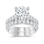 14K 5.00ct Round Lab Diamond Bridal Set