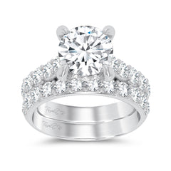 14K 5.00ct Round Lab Diamond Bridal Set