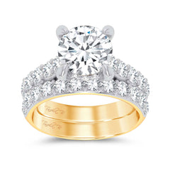 14K 5.00ct Round Lab Diamond Bridal Set
