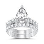 14K 5.00ct Pear Lab Diamond Bridal Set