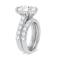 14K 5.00ct Pear Lab Diamond Bridal Set