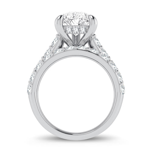 14K 5.00ct Pear Lab Diamond Bridal Set