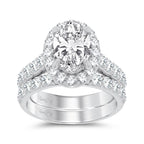14K 5.35ct Oval Lab Diamond Bridal Ring
