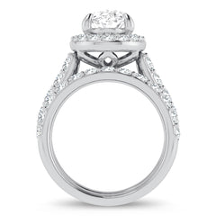 14K 5.35ct Oval Lab Diamond Bridal Ring
