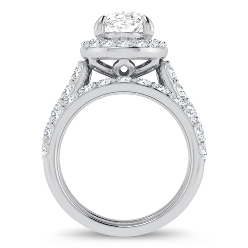 14K 5.35ct Oval Lab Diamond Bridal Ring