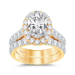 14K 5.35ct Oval Lab Diamond Bridal Ring