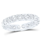 Eternity band featuring round diamonds set all the way around the band, creating a continuous sparkle and timeless elegance