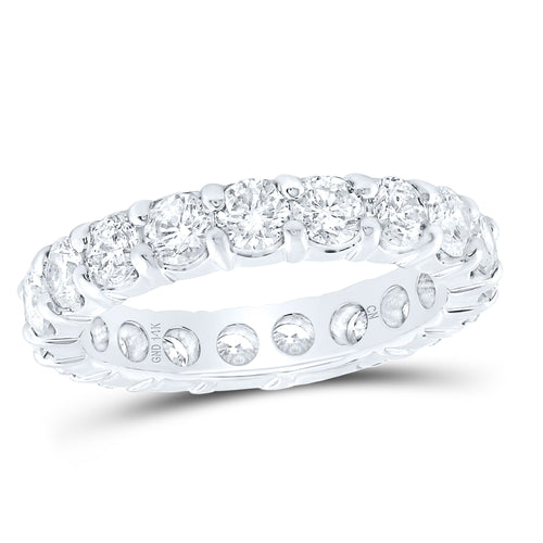 Eternity band featuring round diamonds set all the way around the band, creating a continuous sparkle and timeless elegance