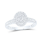 Anillo nupcial con halo de diamantes ovalados de 14 quilates y 0,50 ct (0,17 ct)