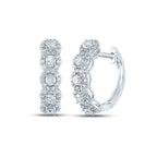 14K Halo Diamond Hoop Earrings