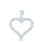 Colgante de corazón con diamantes de 14 quilates