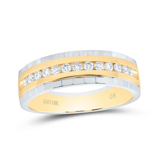 Banda de diamantes de dos tonos de 10 quilates