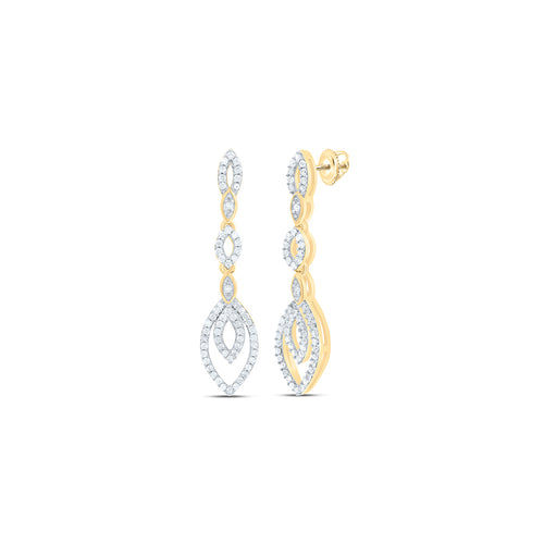 10K Diamond Fancy Dangle Earrings