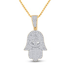 14K Diamond Hamsa Pendant