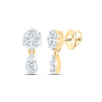 Pendientes colgantes con diamantes en racimo de 10 quilates