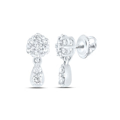Pendientes colgantes con diamantes en racimo de 10 quilates