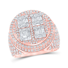 Anillo circular de diamantes de talla baguette de 10 quilates