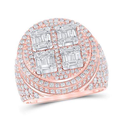 Anillo circular de diamantes de talla baguette de 10 quilates