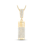 yellow gold diamond urn pendant with intricate Greek-inspired design and a diamond bail