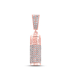 rose gold diamond urn pendant with intricate Greek-inspired design and diamond bail