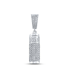 white gold diamond urn pendant with intricate Greek-inspired design and diamond bail