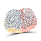 Anillo de corazón roto tricolor de 10 quilates