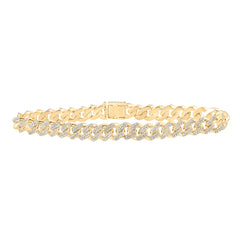 Pulsera cubana de Miami con diamantes de 10 quilates