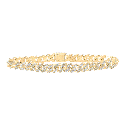 Pulsera cubana de Miami con diamantes de 10 quilates