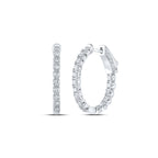 14K Inside-Out Diamond Hoop Earrings