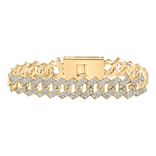 Pulsera cubana de Miami con diamantes de 10 quilates