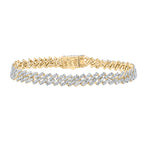 Pulsera cubana de Miami con diamantes de 14 quilates