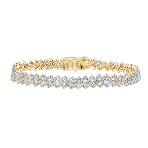 Pulsera cubana de Miami con diamantes de 14 quilates