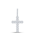 Colgante de cruz con racimo de diamantes de 10 quilates