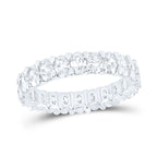 Eternity band featuring oval cut diamonds set all the way around the band, creating a continuous sparkle and timeless elegance