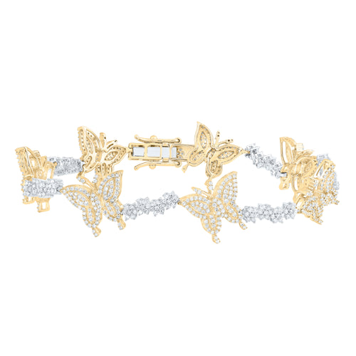 Pulsera mariposa con diamantes de 10 quilates