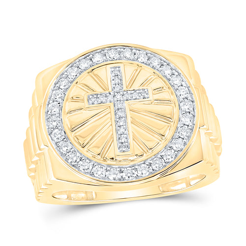 Anillo de cruz de diamantes de 10 quilates