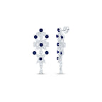 Pendientes de diamantes de 14 quilates y zafiro azul natural