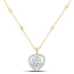 14K Diamond Heart Cluster Necklace