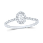 oval-cut diamond surrounded by a sparkling halo, set on a diamond-studded band for an elegant and timeless design
