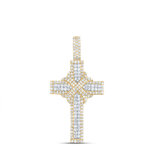 Colgante de cruz con diamantes de 10 quilates