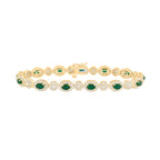 Pulsera de diamantes y piedras preciosas esmeralda de 14 quilates