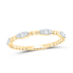 Yellow gold Diamond band with a pattern of three diamonds followed by two gold circles, alternating for a chic and contemporary design