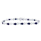 Pulsera de diamantes de 14 quilates y zafiro azul natural