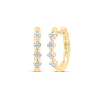 10K Diamond Clover Hoops