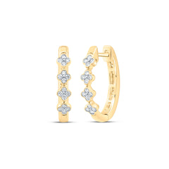 10K Diamond Clover Hoops