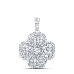 Colgante de trébol con diamantes de 10 quilates